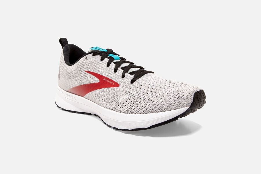 Revel 4 Road Brooks Running Shoes NZ Mens - Grey/Red - CLPXQE-915